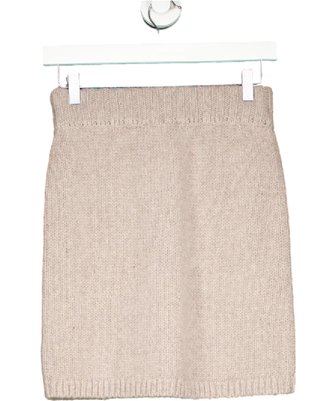 Next Grey Neutral Co-ord Soft Touch Knitted Mini Skirt UK XS