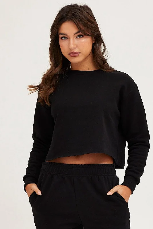 Black Crop Sweat