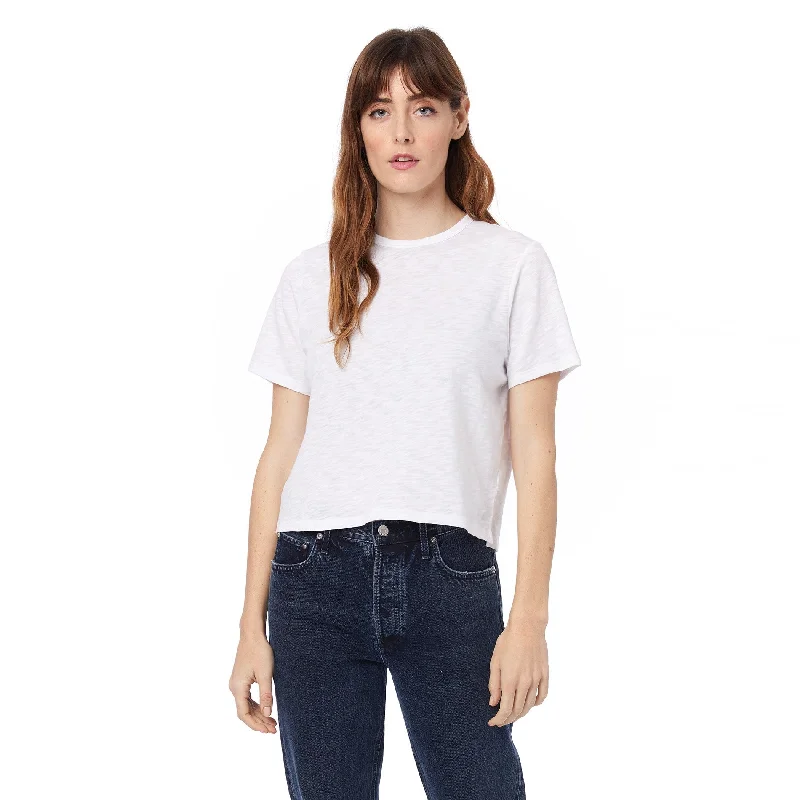 Hayes Organic Slub Cropped T-Shirt (White)