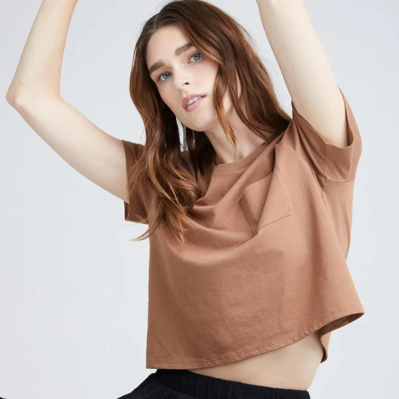 Pima Boxy Crop Tee (Latte)